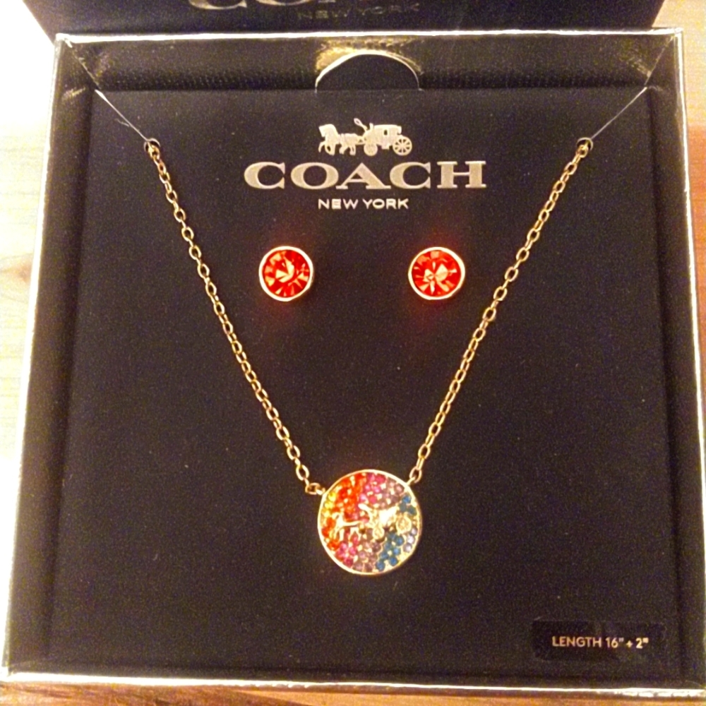 Coach New York Necklace & Earring set - Picture 2 of 6